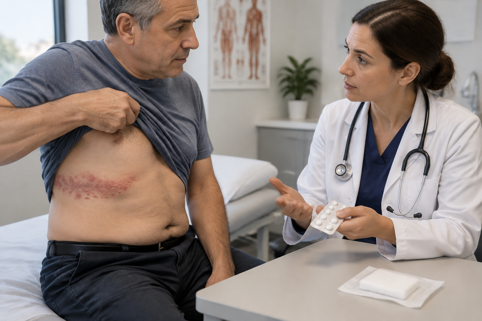 علاج الهربس النطاقي الحاد ومنع الألم العصبي التالي — صورة توضيحية للإجراء