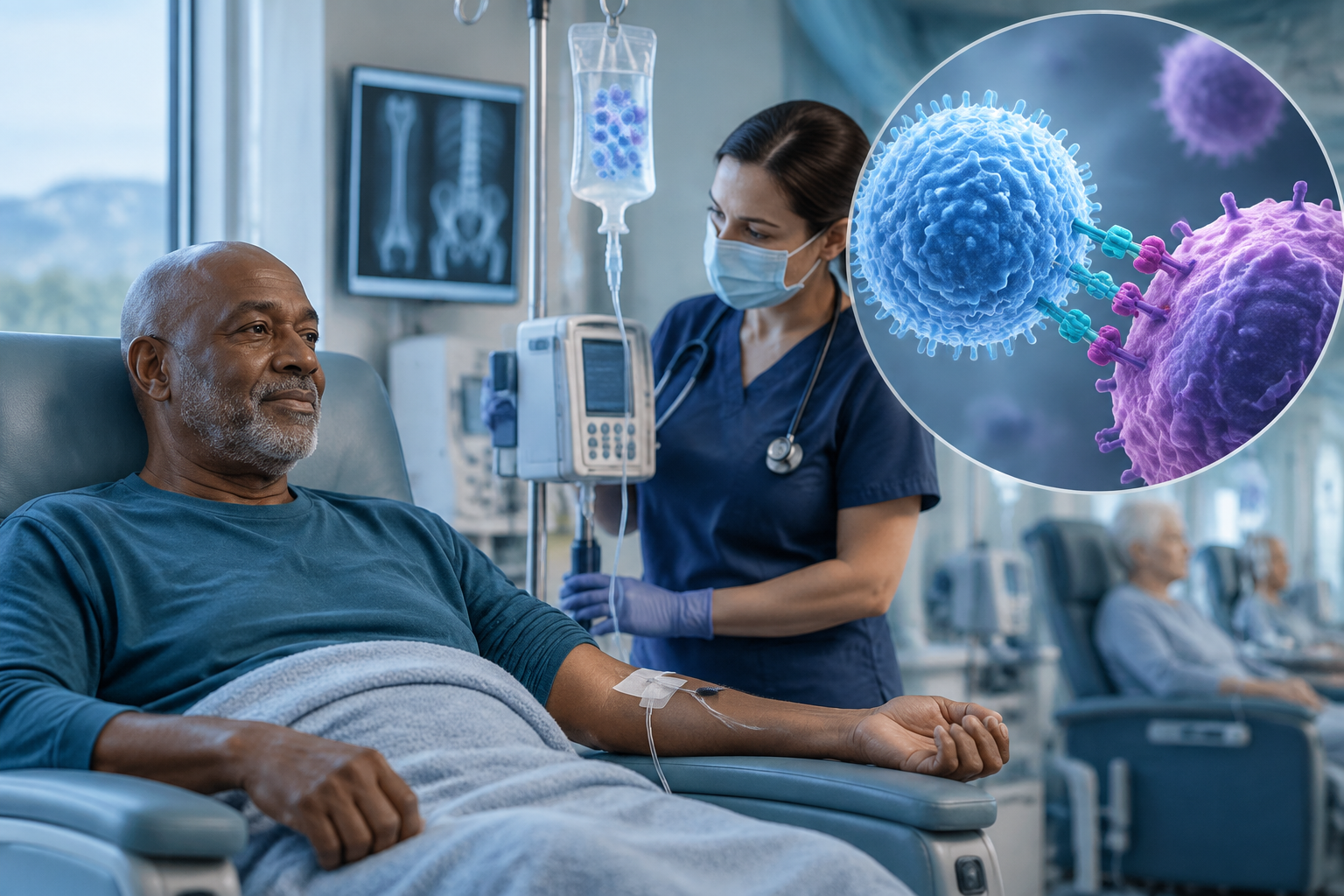 علاج المايلوما المتعددة بالخلايا التائية المعدلة CAR-T — صورة توضيحية للإجراء