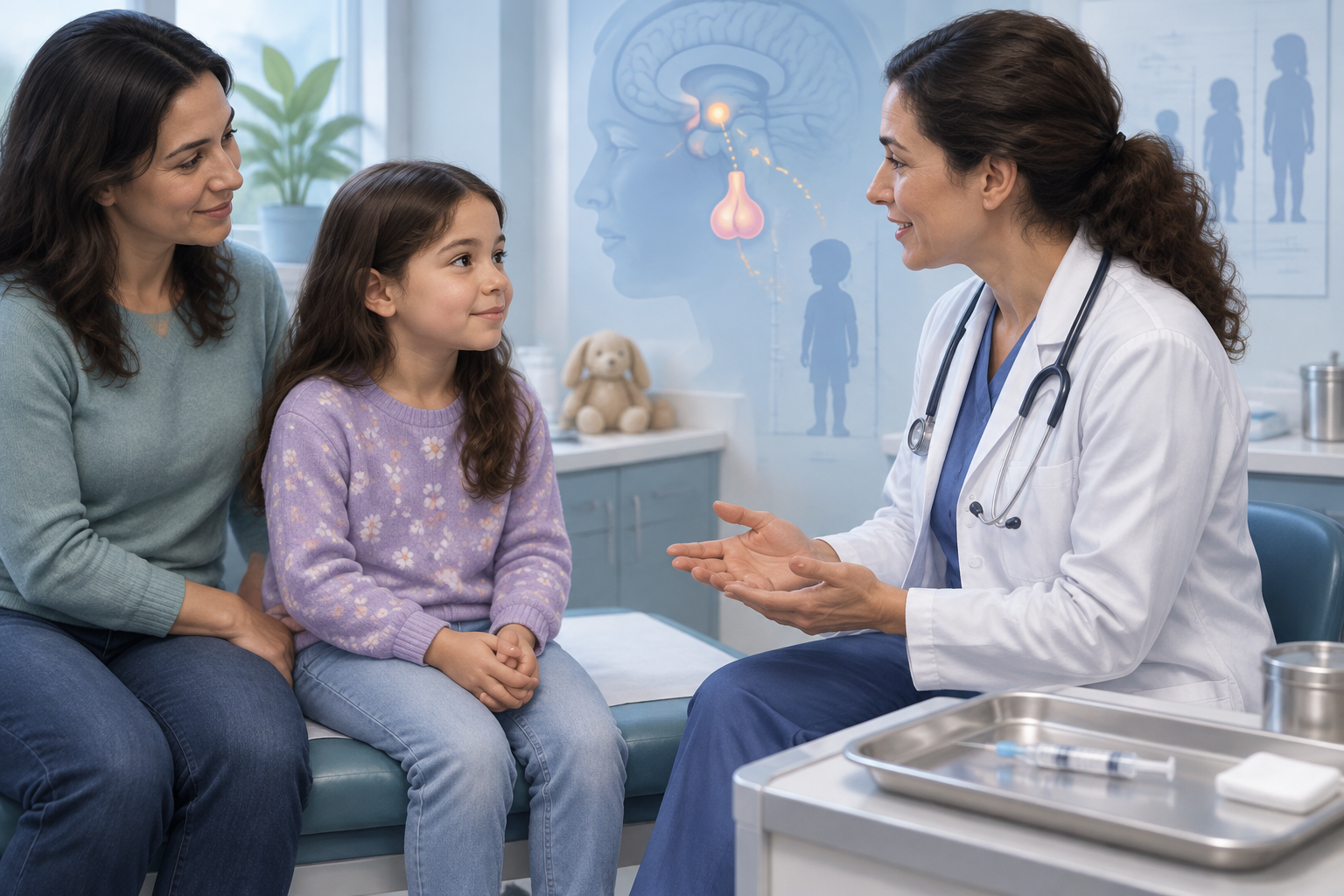 علاج البلوغ المبكر المركزي بمثبطات GnRH — صورة توضيحية للإجراء