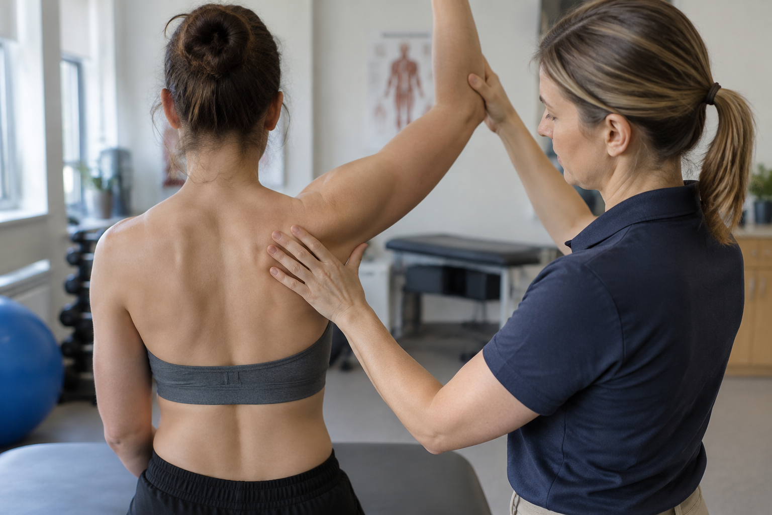 تأهيل خلل وظيفة لوح الكتف (Scapular Dyskinesis) — صورة توضيحية للإجراء