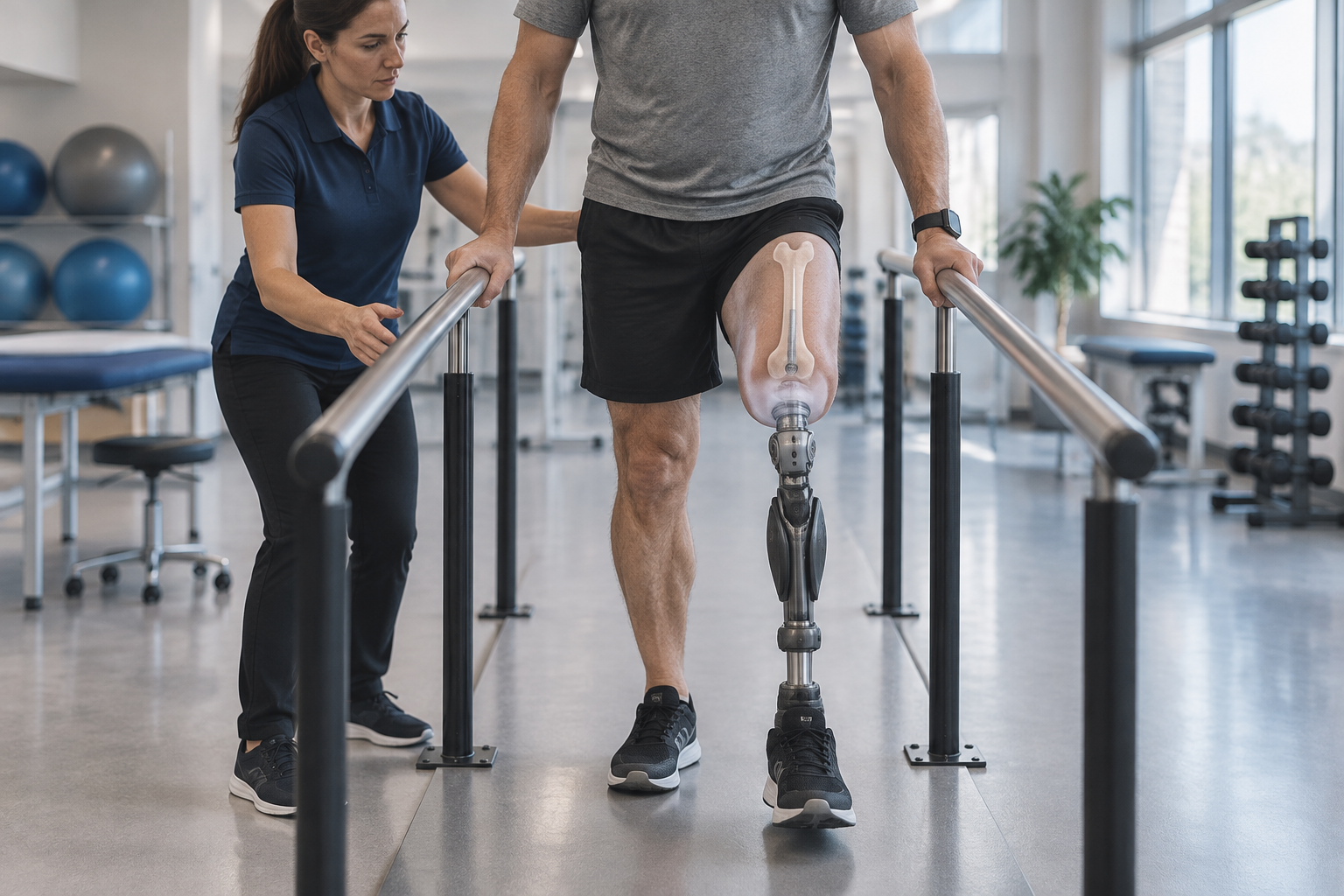 تأهيل زراعة الطرف الاصطناعي المدمج بالعظم (Osseointegration) — صورة توضيحية للإجراء