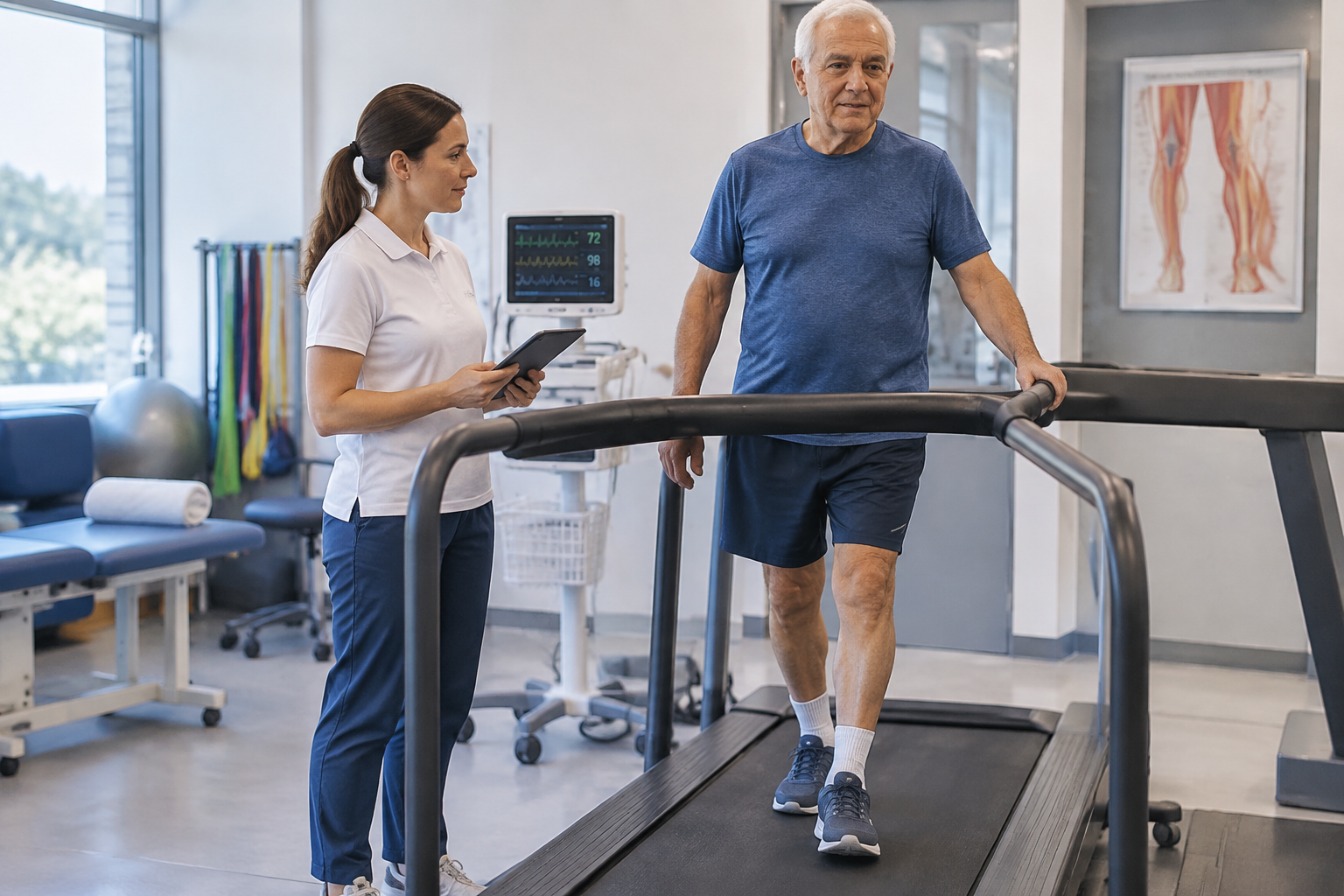 برنامج التمرين العلاجي لمرضى مرض الشريان المحيطي والعرج المتقطع — صورة توضيحية للإجراء