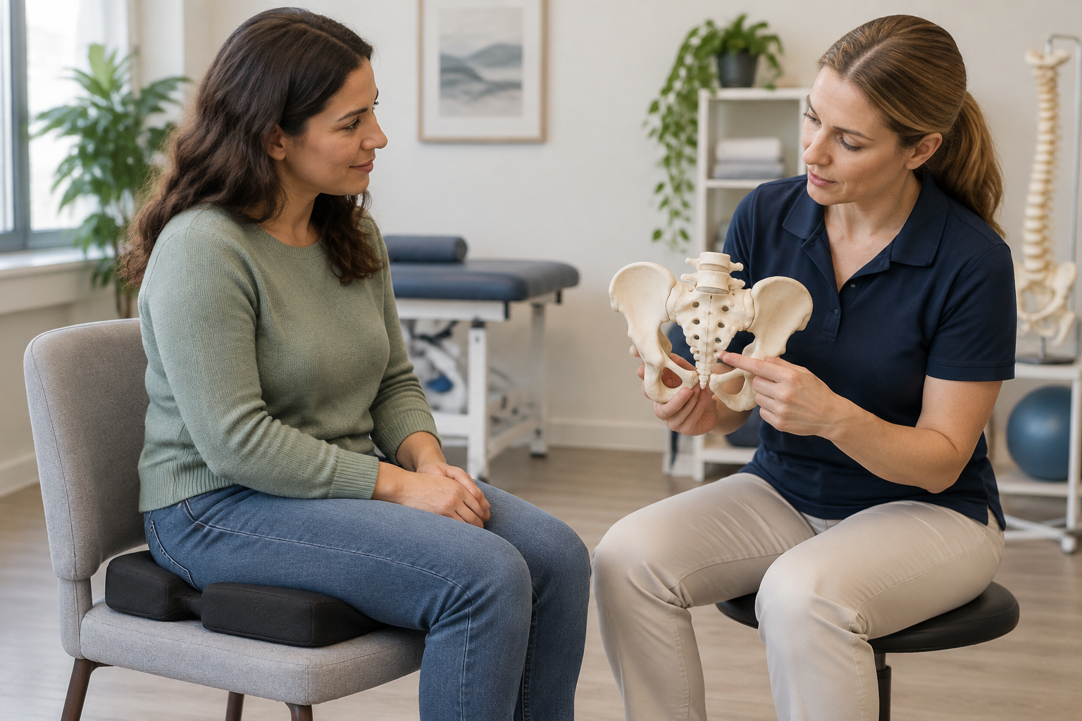 تأهيل ألم العصعص (Coccydynia) — صورة توضيحية للإجراء
