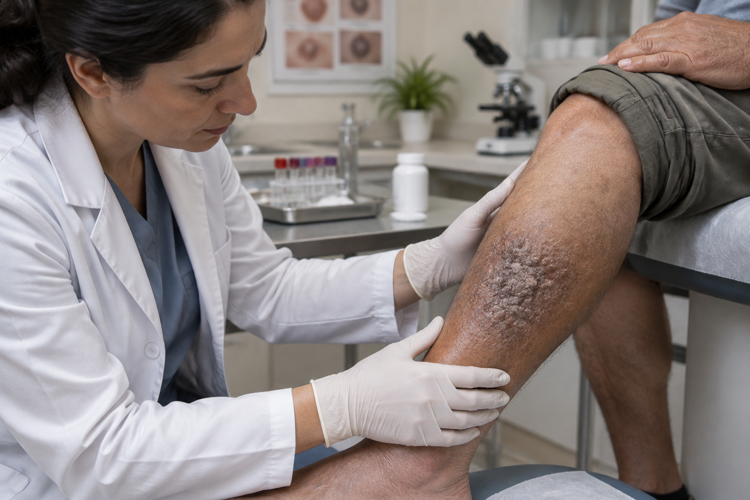 علاج داء الكروموبلاستومايكوسس الجلدي المزمن — صورة توضيحية للإجراء