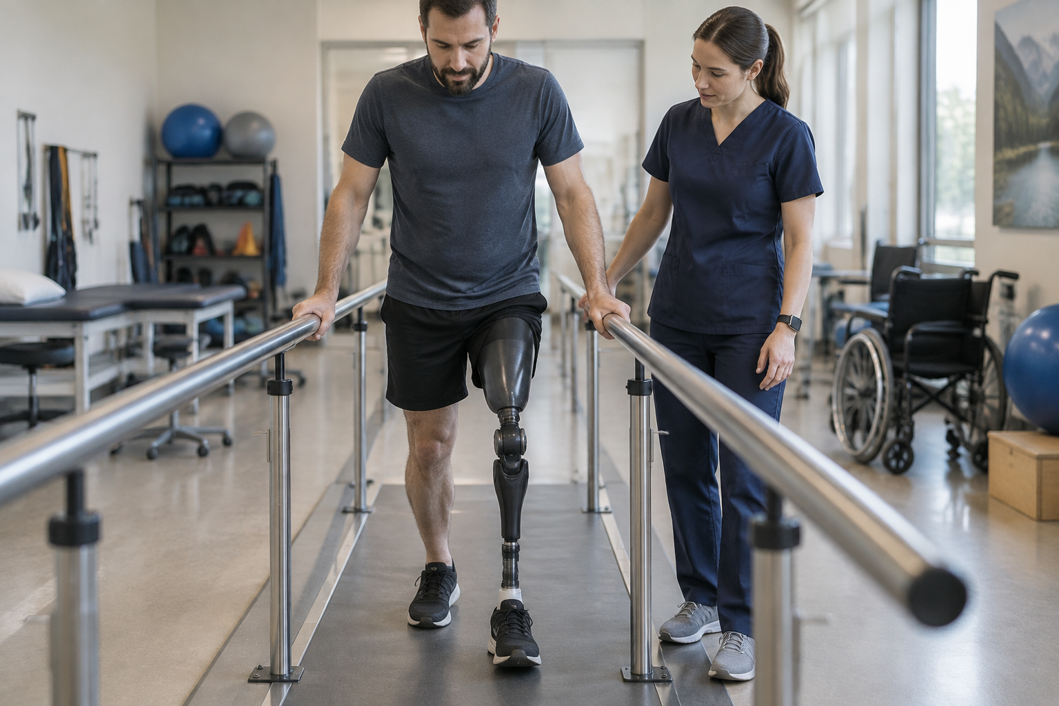 تدريب استخدام الركبة الصناعية الإلكترونية متعددة المحاور (Microprocessor Knee) — صورة توضيحية للإجراء