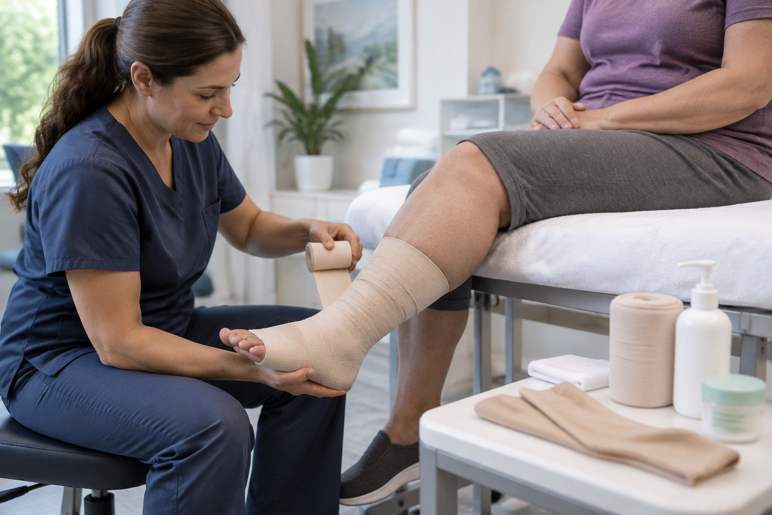 برنامج العلاج العقدي المركب للوذمة اللمفية الأولية (Primary Lymphedema) — صورة توضيحية للإجراء