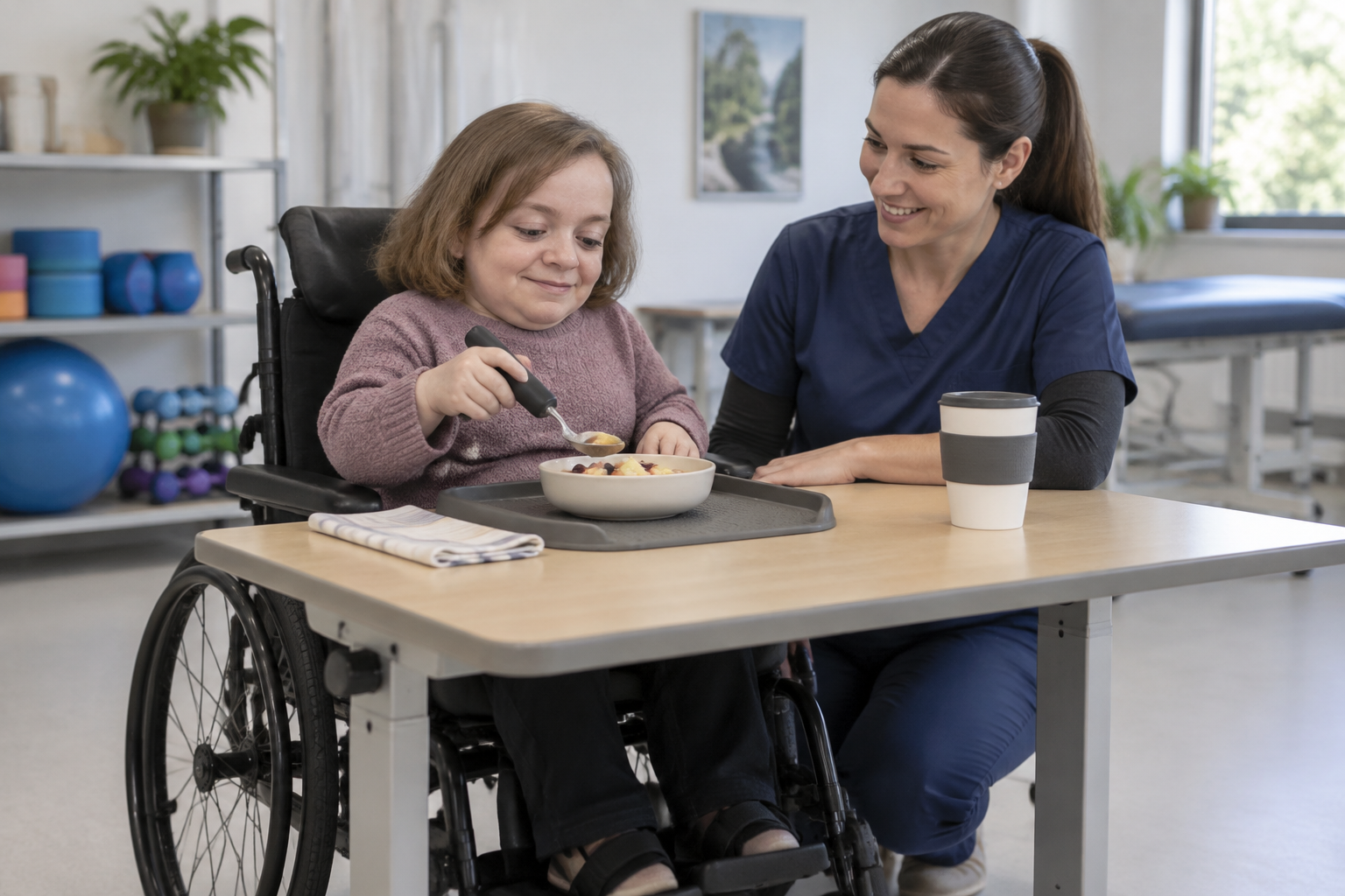 تأهيل وظيفي لمرضى تكون العظم الناقص (Osteogenesis Imperfecta) للوقاية من الكسور أثناء النشاط — صورة توضيحية للإجراء