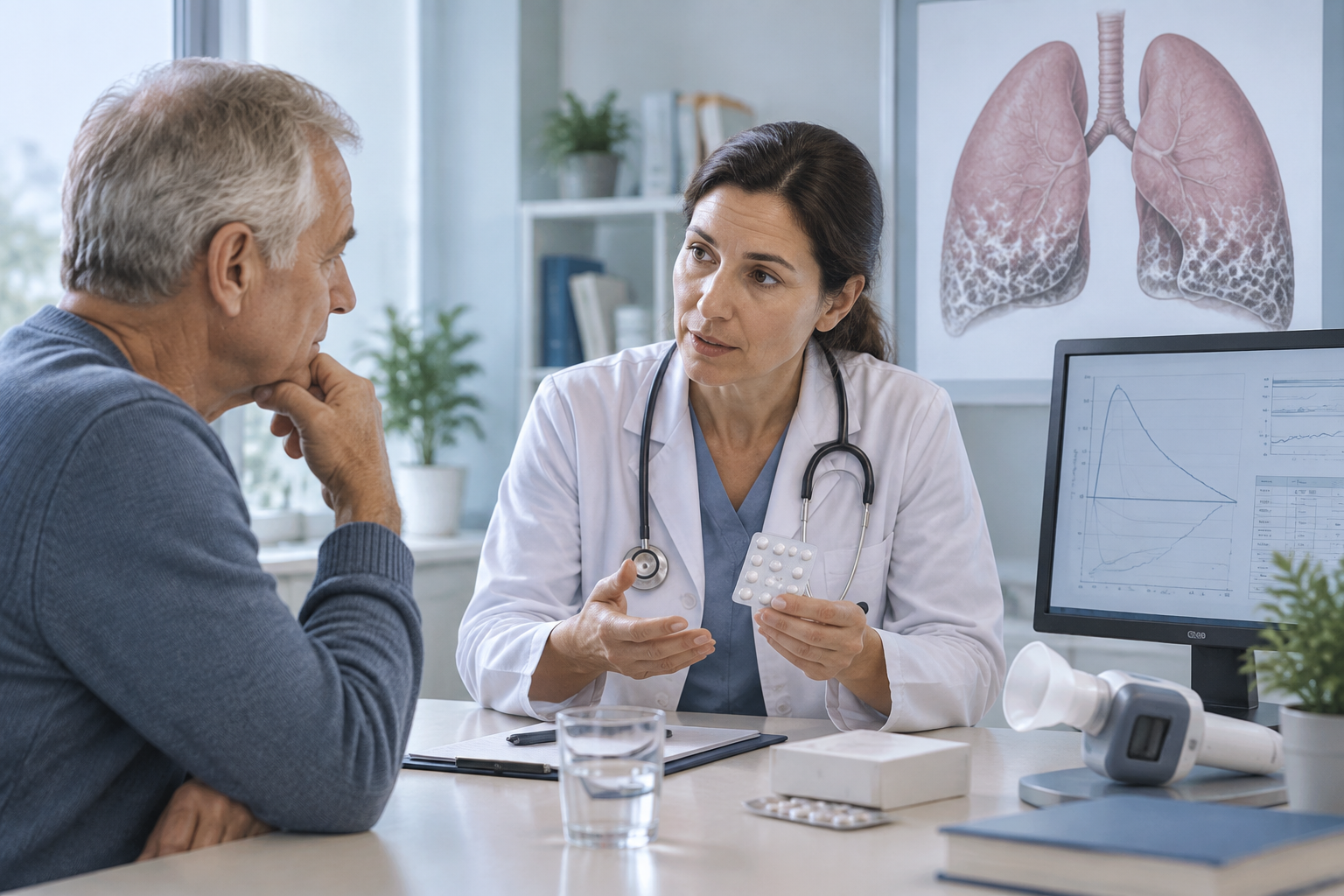 علاج التليف الرئوي مجهول السبب بمضادات التليف (Antifibrotics) — صورة توضيحية للإجراء