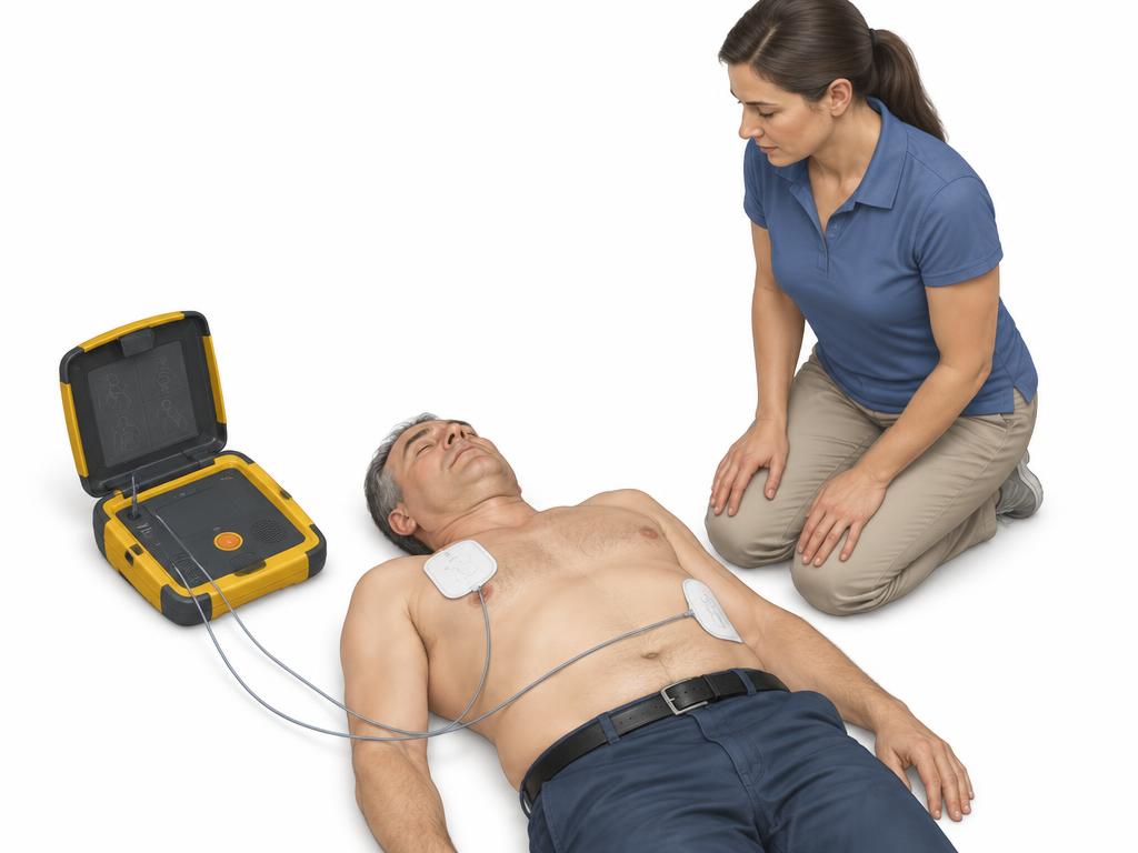 استخدم جهاز الصدمات عند وصوله