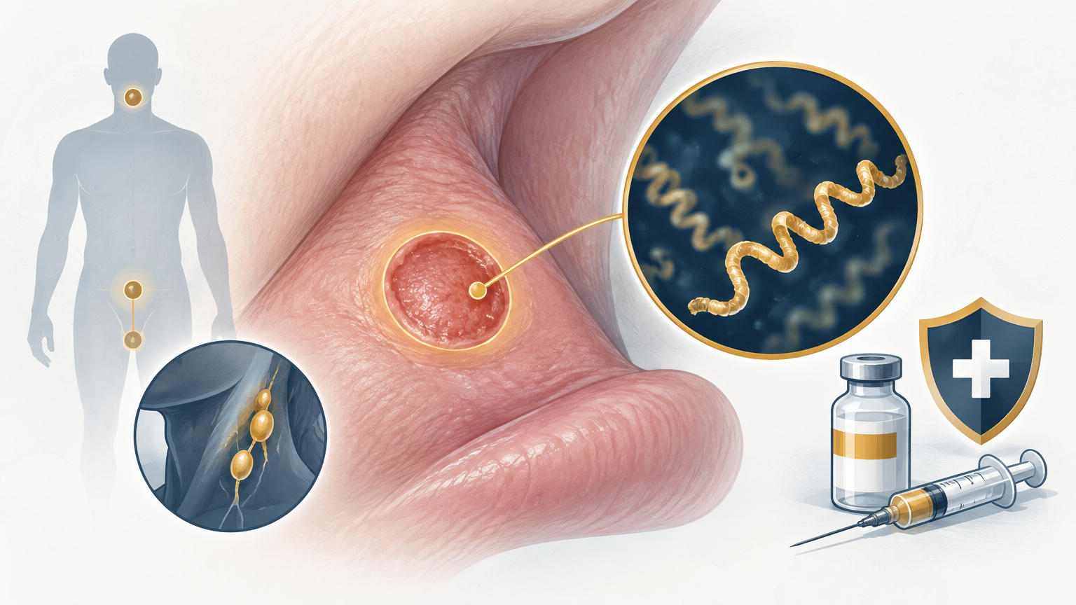 صورة توضيحية عن آفة الزهري الاولية | Initial syphilitic lesion — الأمراض المعدية | فارماستان
