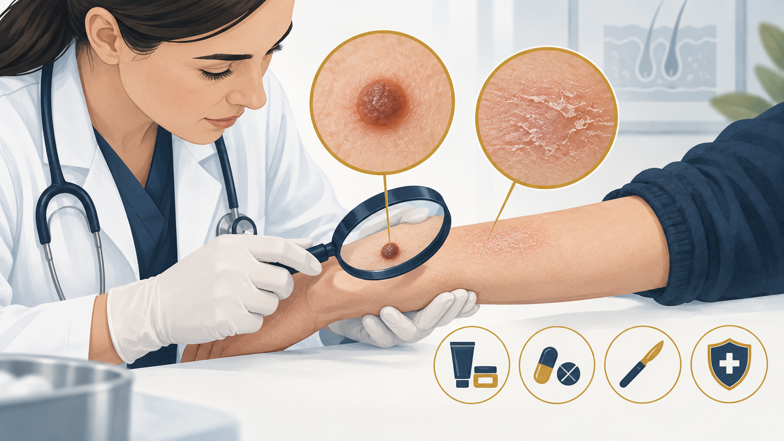 صورة توضيحية عن آفة جلدية | Skin lesion — الجلدية والتجميل | فارماستان