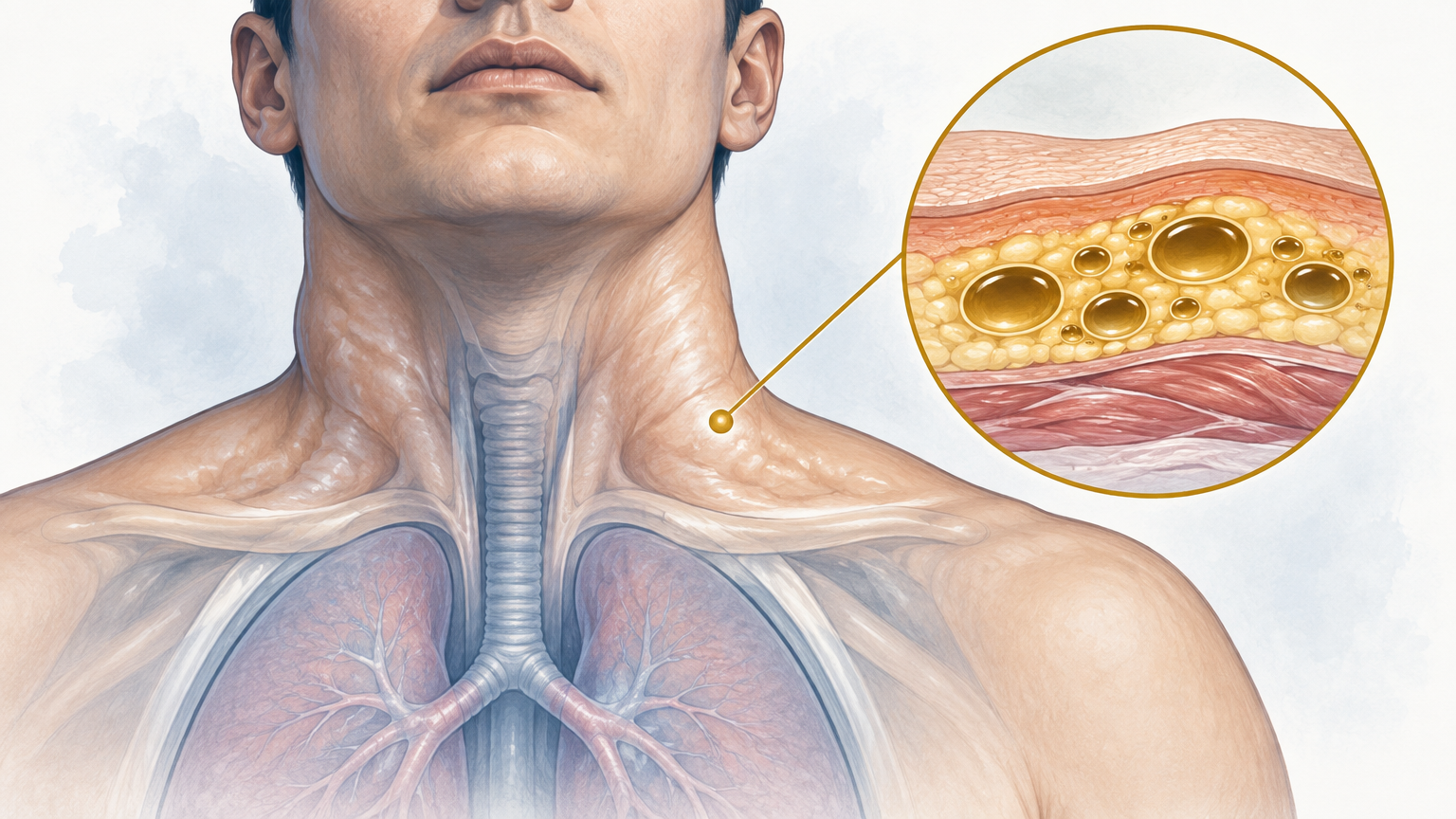 صورة توضيحية عن استرواح الجلد | subcutaneous emphysema — الجهاز التنفسى | فارماستان