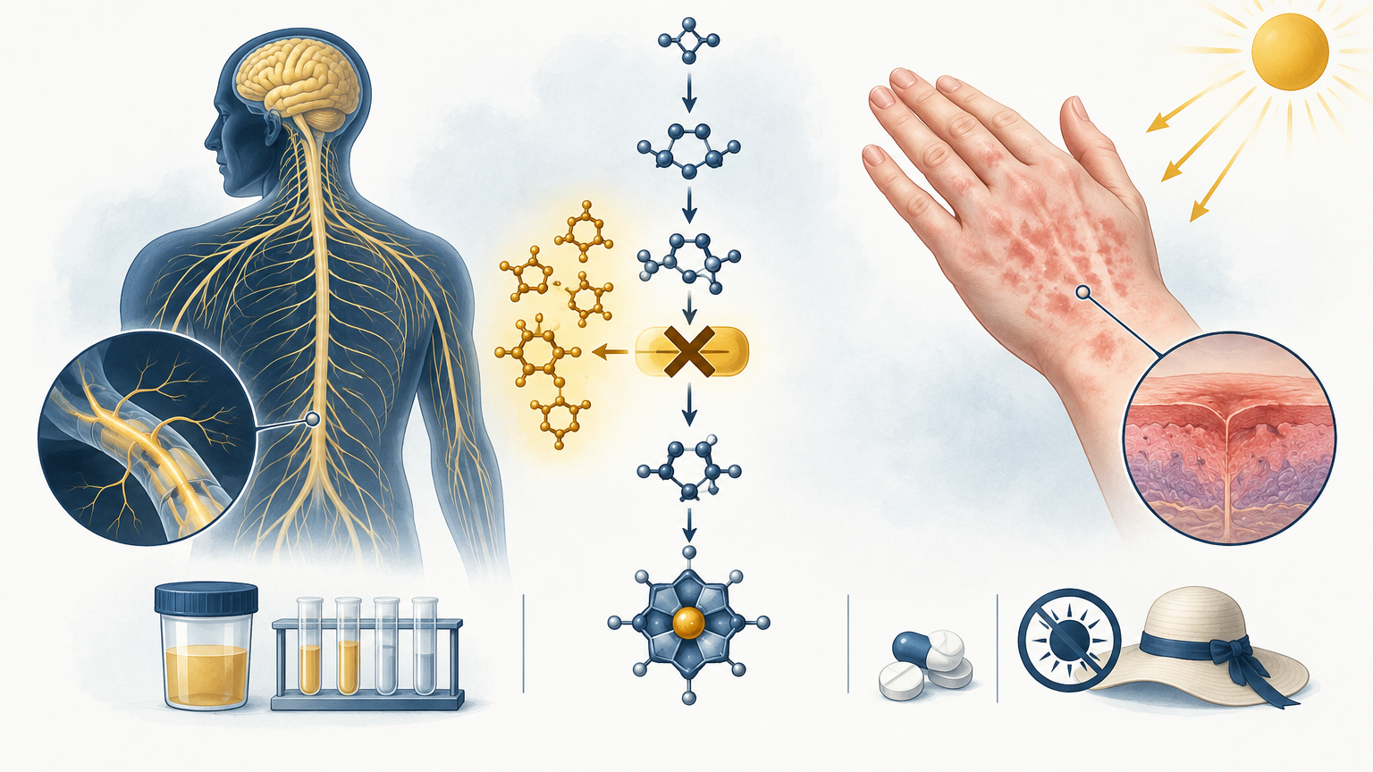 صورة توضيحية عن البورفيريا | Porphyria — الدم والجهاز الليمفاوي | فارماستان
