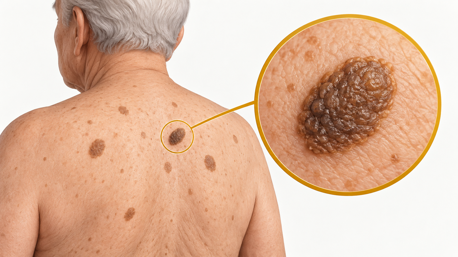 صورة توضيحية عن التقران المثي (التقرن الدهني) | Seborrheic Keratosis — الجلدية والتجميل | فارماستان