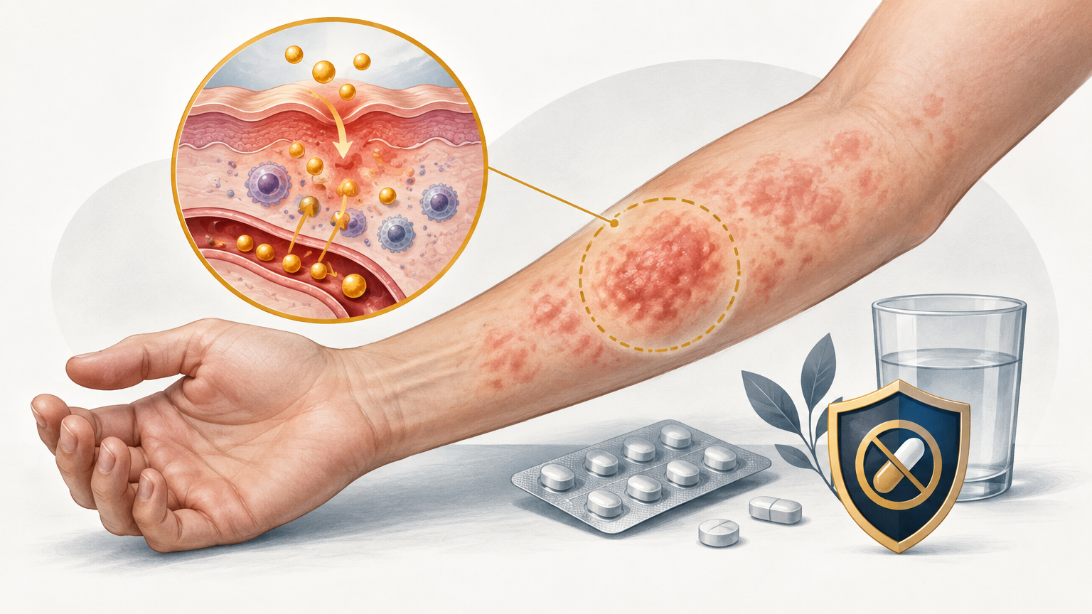 صورة توضيحية عن التهاب الجلد الدوائي | Dermatitis medicamentosa — الجلدية والتجميل | فارماستان