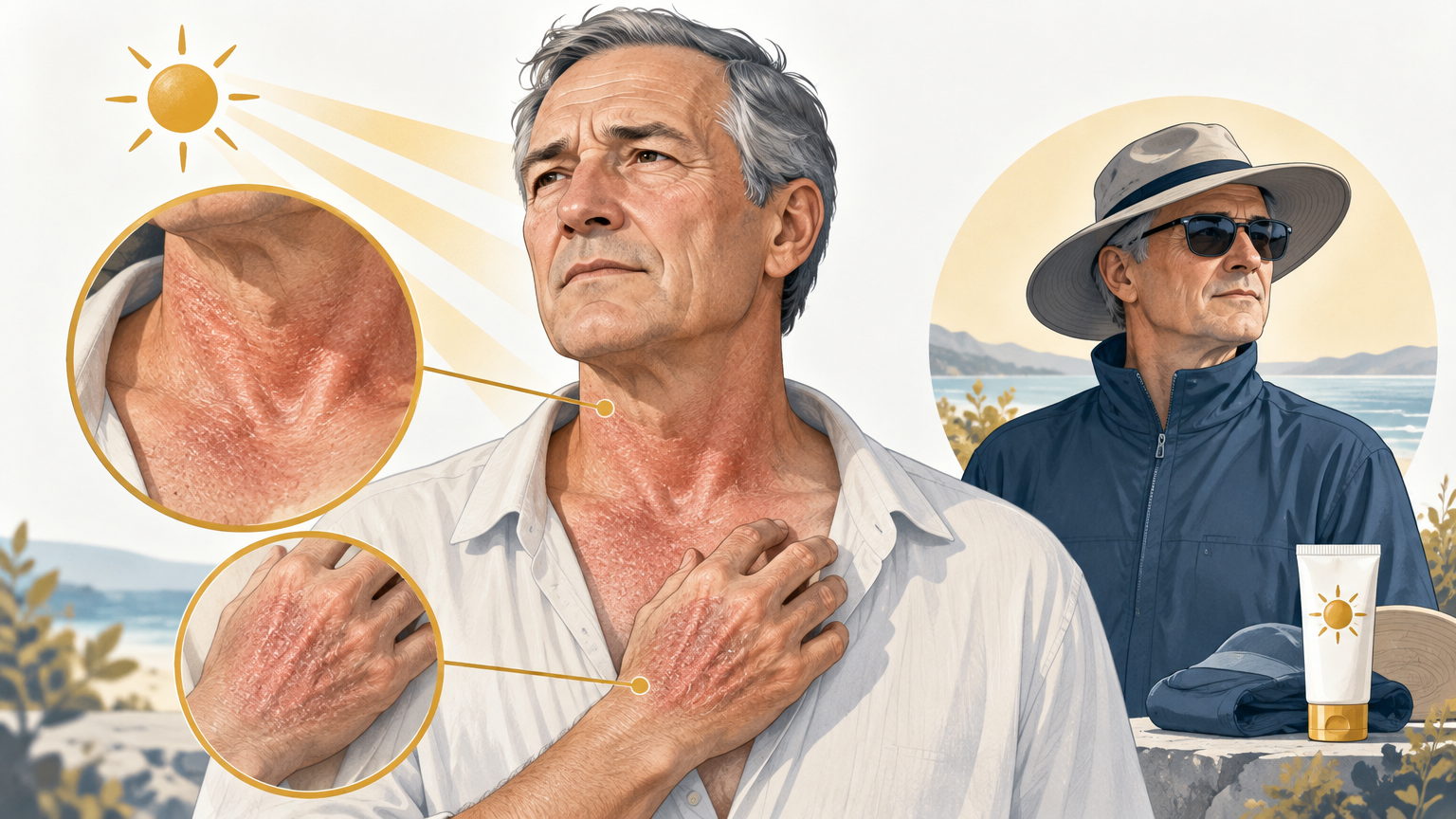 صورة توضيحية عن التهاب الجلد السفعي | Actinic dermatitis — الجلدية والتجميل | فارماستان