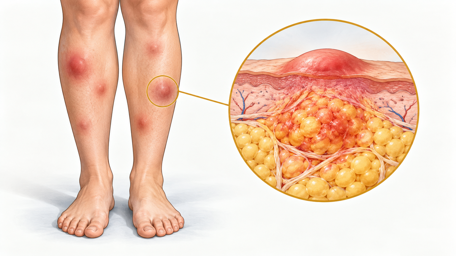 صورة توضيحية عن التهاب الجلد العقدي | Dermatitis nodosa — الجلدية والتجميل | فارماستان