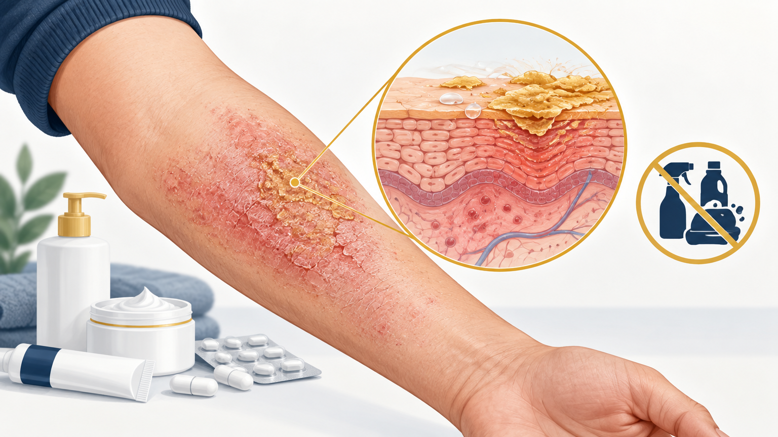 صورة توضيحية عن التهاب الجلد الناز | Weeping dermatitis — الجلدية والتجميل | فارماستان