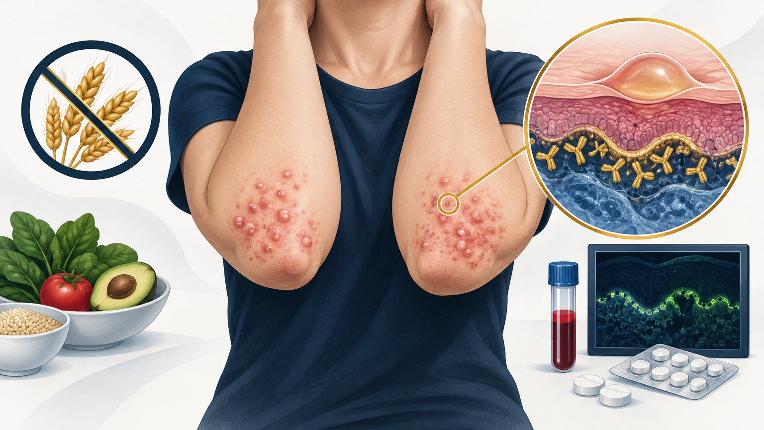 صورة توضيحية عن التهاب الجلد الهربسي الشكل | Dermatitis Herpetiformis — الجلدية والتجميل | فارماستان