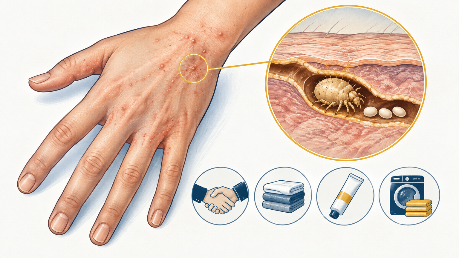 صورة توضيحية عن الجرب | Scabies — الجلدية والتجميل | فارماستان
