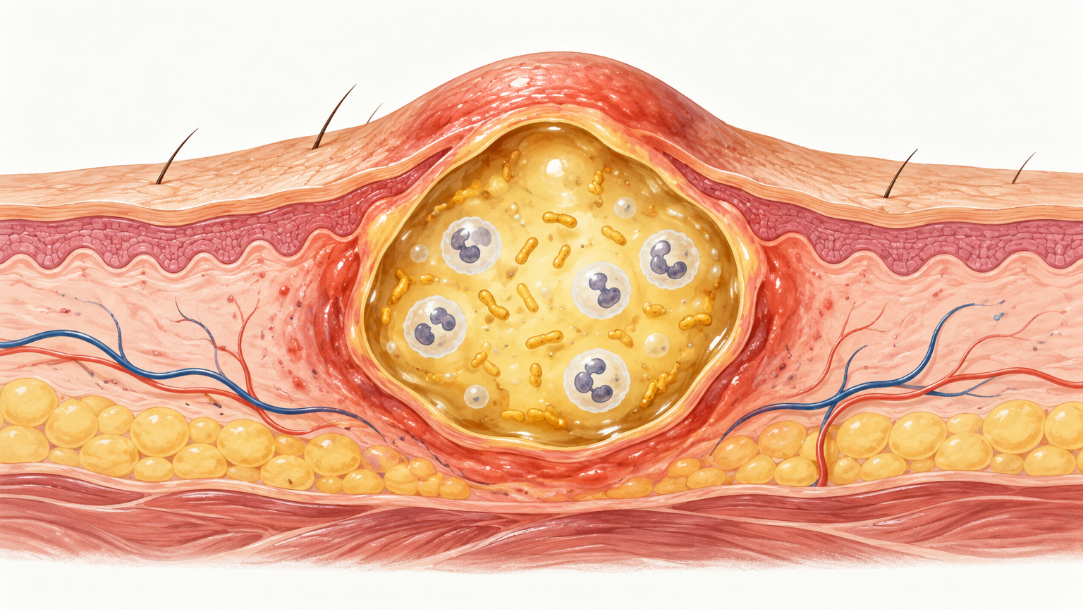 صورة توضيحية عن الخراج | Abscess — الأمراض المعدية | فارماستان