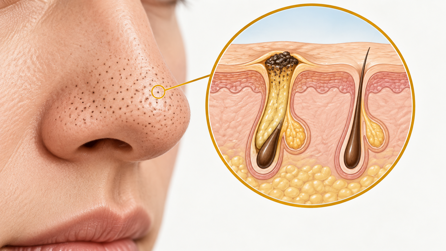 صورة توضيحية عن الرؤوس السوداء | Blackhead — الجلدية والتجميل | فارماستان