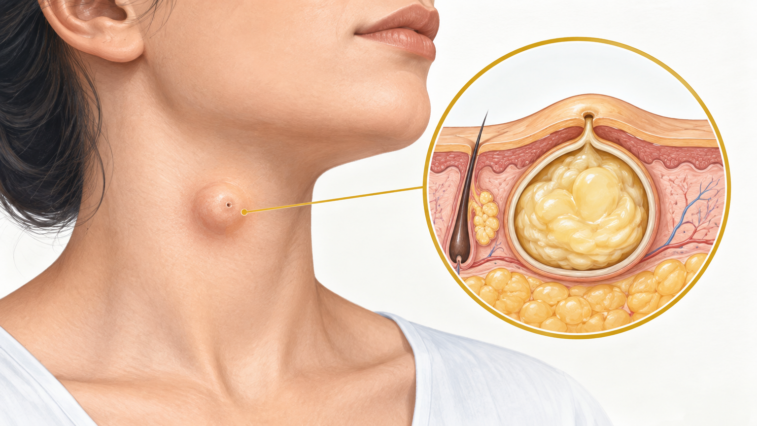 صورة توضيحية عن الكيس الدهني | Sebaceous Cyst — الجلدية والتجميل | فارماستان