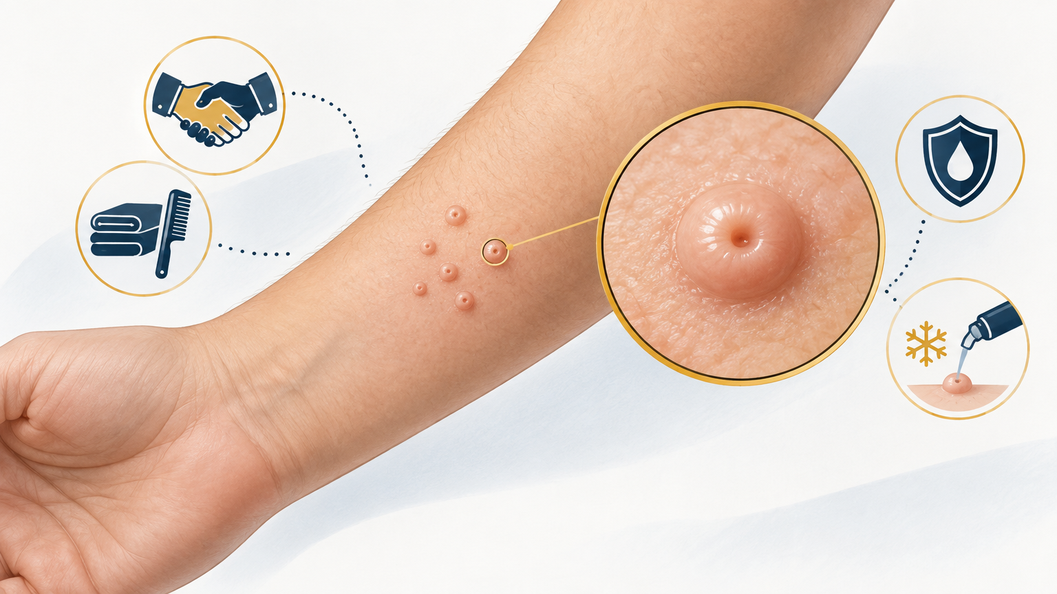 صورة توضيحية عن المليساء المعدية | Molluscum contagiosum — الأمراض المعدية | فارماستان