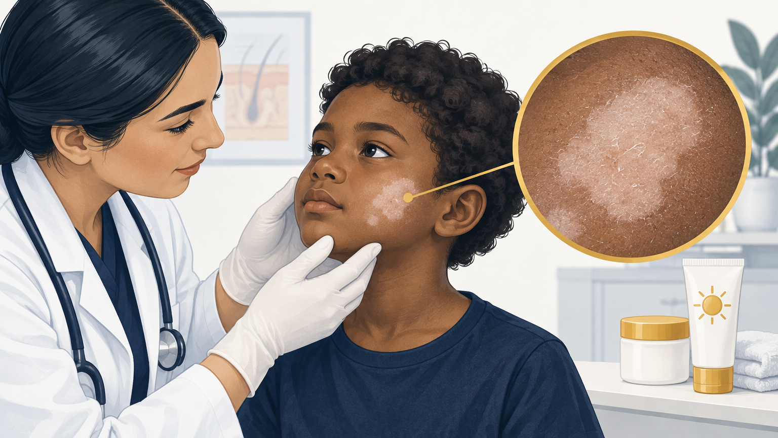 صورة توضيحية عن النخالة البيضاء | Pityriasis alba — الجلدية والتجميل | فارماستان