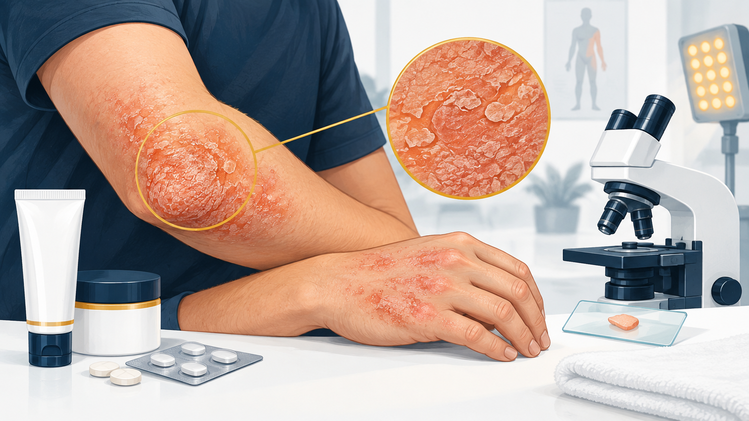 صورة توضيحية عن النخالية الحمراء | Pityriasis rubra pilaris — الجلدية والتجميل | فارماستان