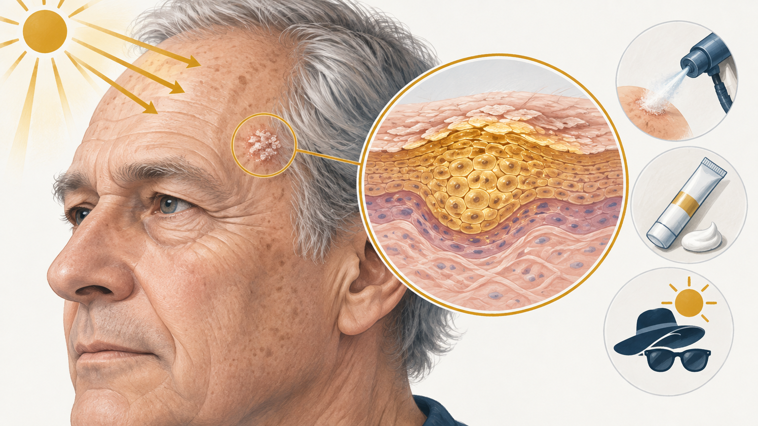 صورة توضيحية عن تقرن الجلد السفعي | Actinic keratosis — الجلدية والتجميل | فارماستان