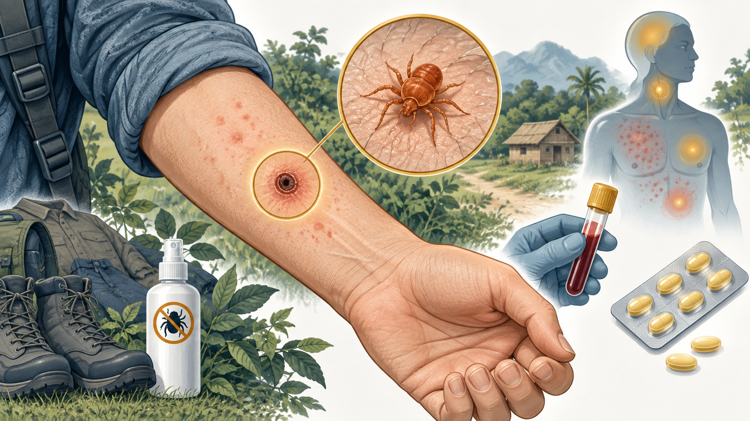 صورة توضيحية عن تيفوس اكالية | Scrub typhus — الأمراض المعدية | فارماستان