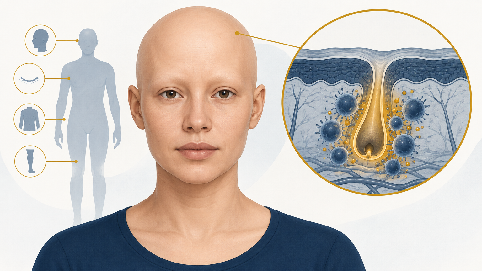 صورة توضيحية عن ثعلبة شاملة | Alopecia universalis — الجلدية والتجميل | فارماستان