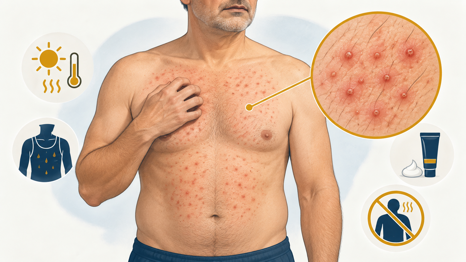 صورة توضيحية عن جلاد حال للاشواك عابر (داء غروفر) (TAD) | Tad (transient acantholytic dermatosis) — الجلدية والتجميل | فارماستان