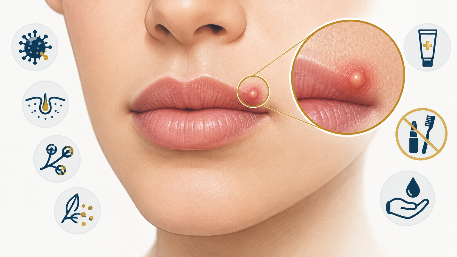 صورة توضيحية عن حبوب الشفاه | Lip pimples — الجلدية والتجميل | فارماستان