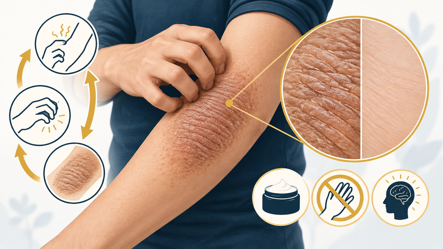 صورة توضيحية عن حزاز بسيط مزمن | Lichen simplex chronicus — الجلدية والتجميل | فارماستان