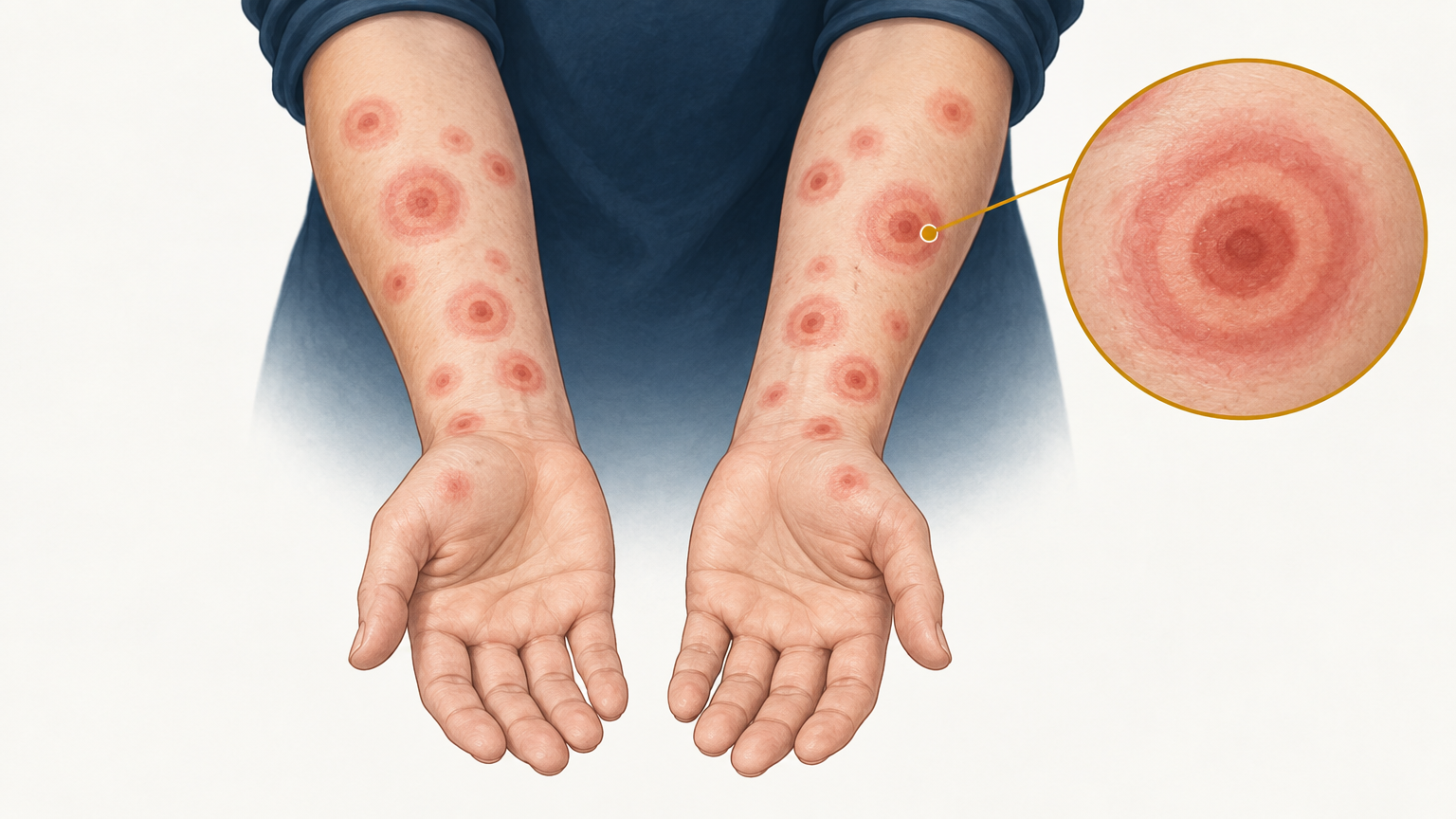 صورة توضيحية عن حمامى عديدة الاشكال | Erythema multiformis — الجلدية والتجميل | فارماستان