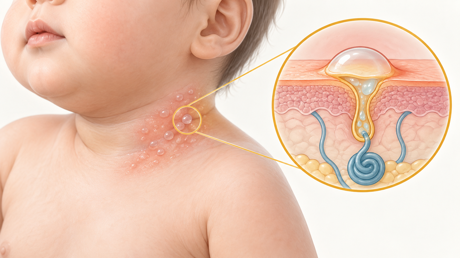 صورة توضيحية عن حويصلة عرقية | Sudamen — الجلدية والتجميل | فارماستان