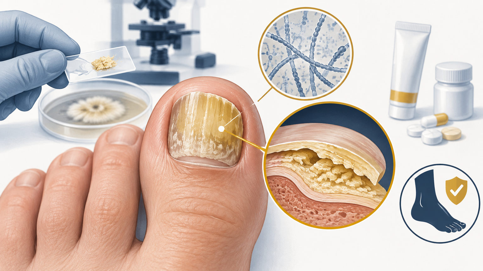صورة توضيحية عن سعفة الظفر | Onychomycosis — الجلدية والتجميل | فارماستان