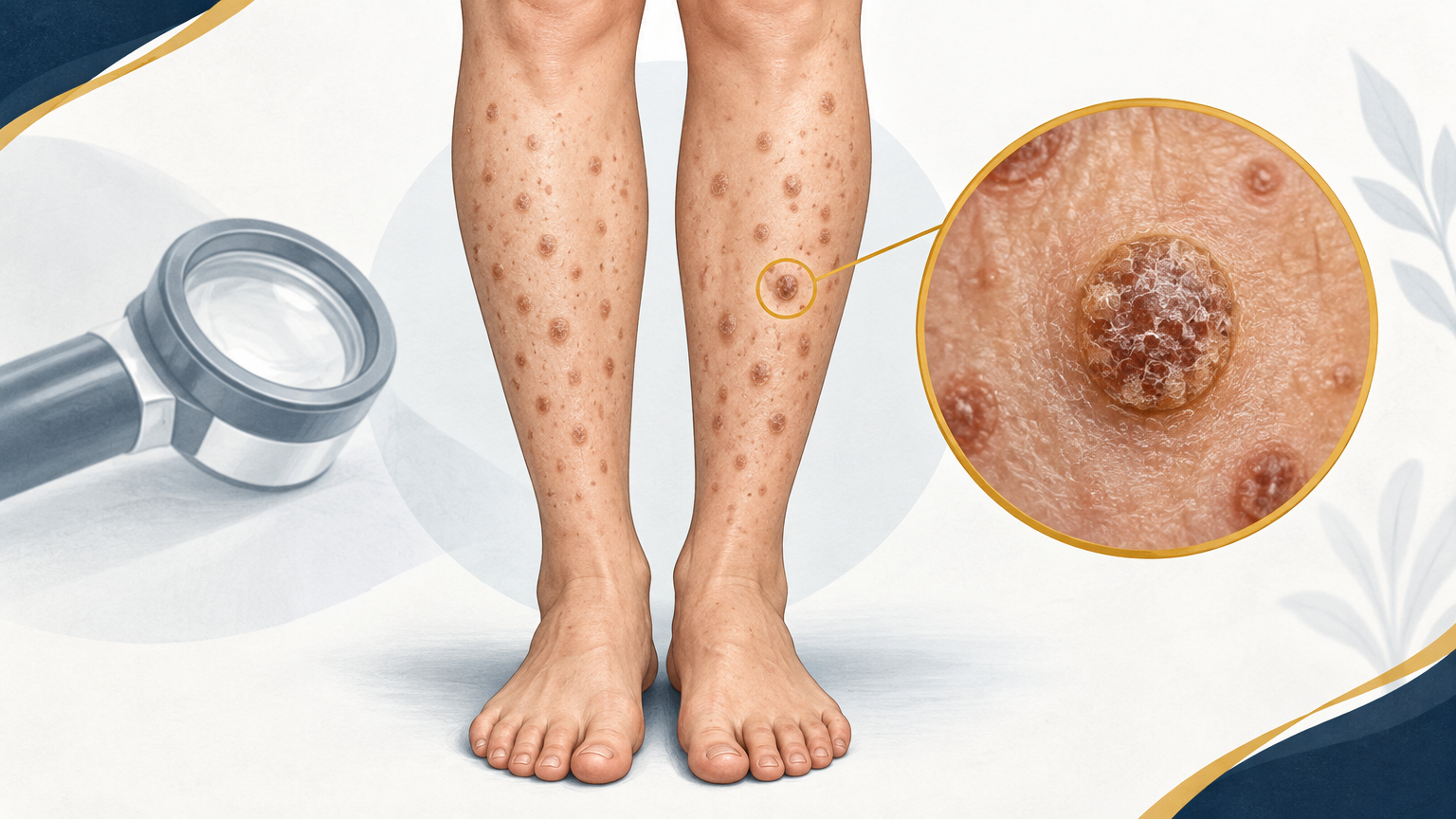 صورة توضيحية عن فرط التقرن العدسي المستديم | Hyperkeratosis lenticularis perstans — الجلدية والتجميل | فارماستان
