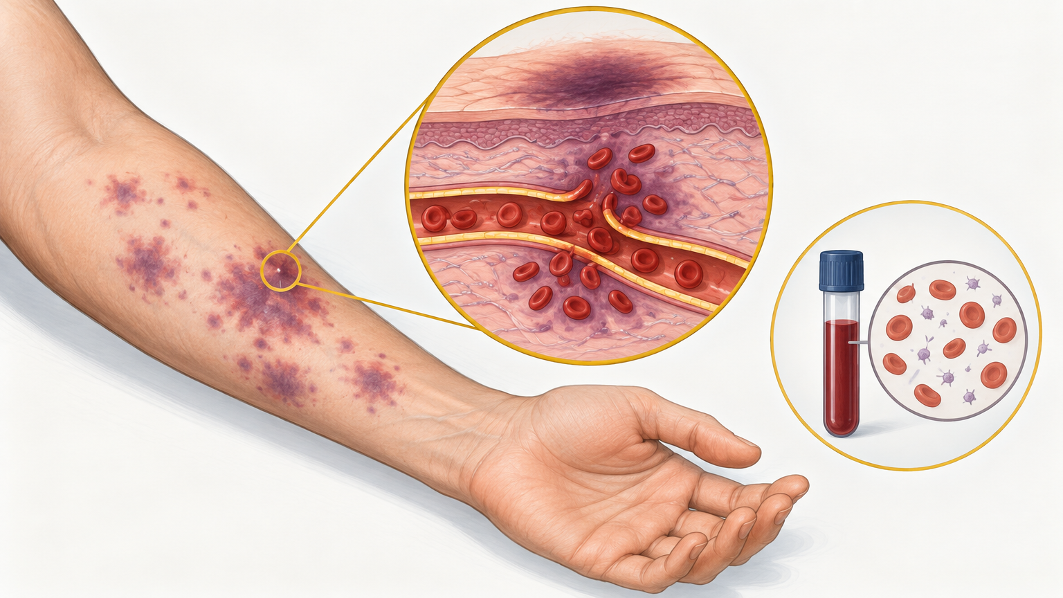 صورة توضيحية عن فرفرية غير قليلة الصفيحات | Nonthrombocytopenic purpura — الدم والجهاز الليمفاوي | فارماستان