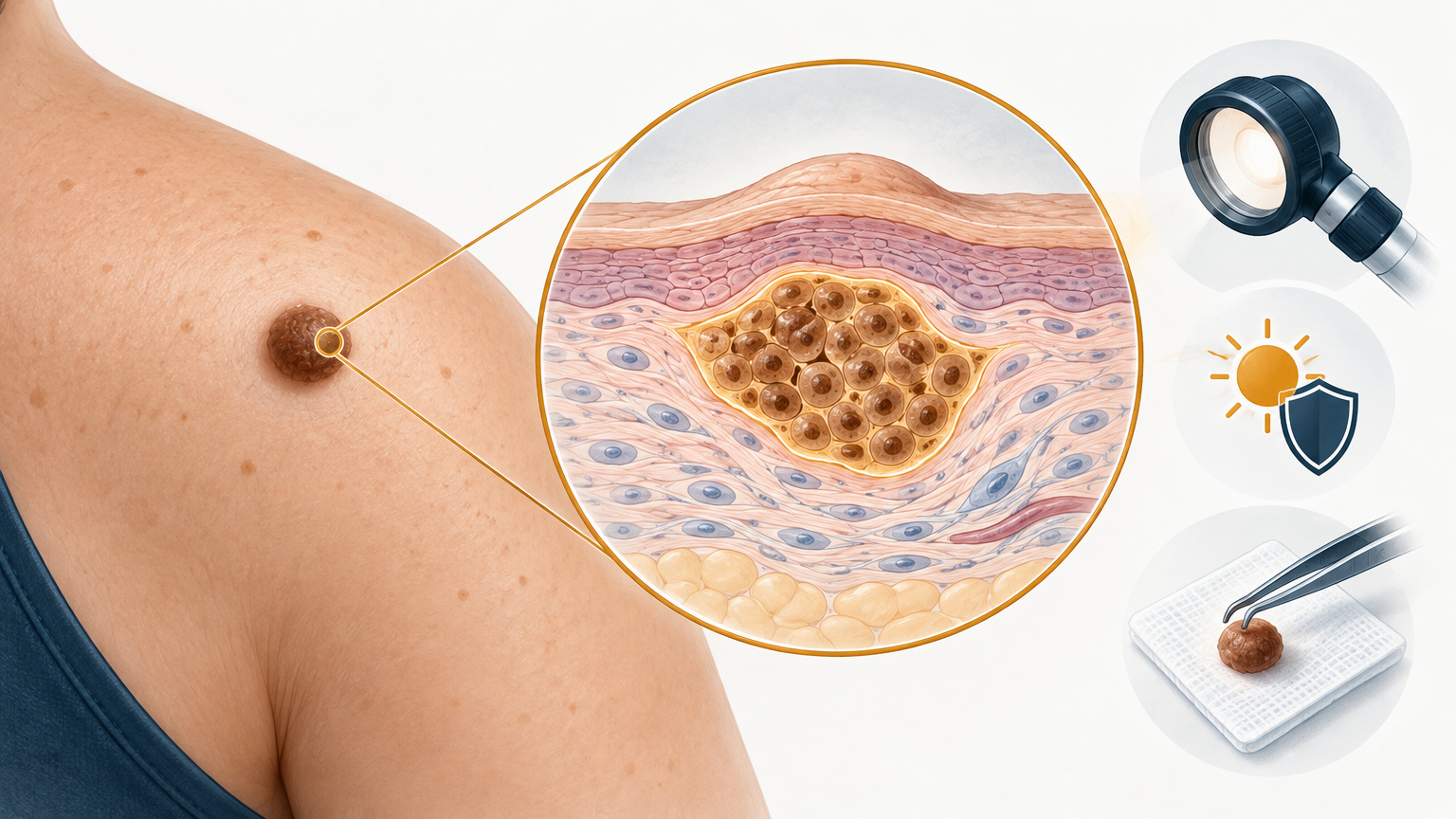 صورة توضيحية عن وحمة جلدية | Intradermal nevus — الجلدية والتجميل | فارماستان