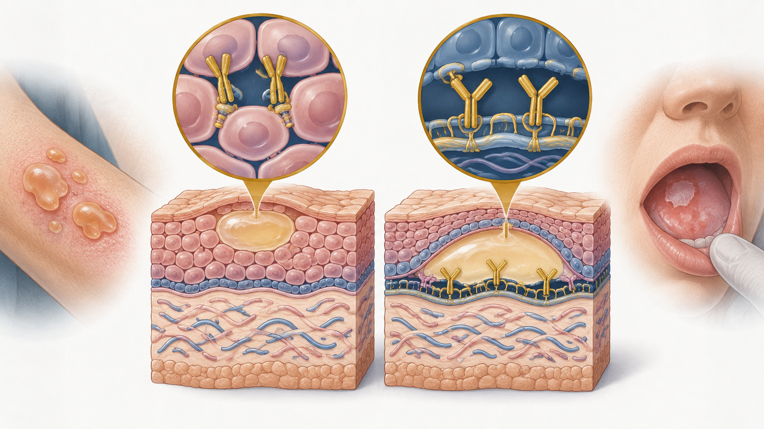 صورة توضيحية عن Autoimmune Blistering Diseases | الأمراض الفقاعية المناعية الذاتية — الجهاز المناعي | فارماستان