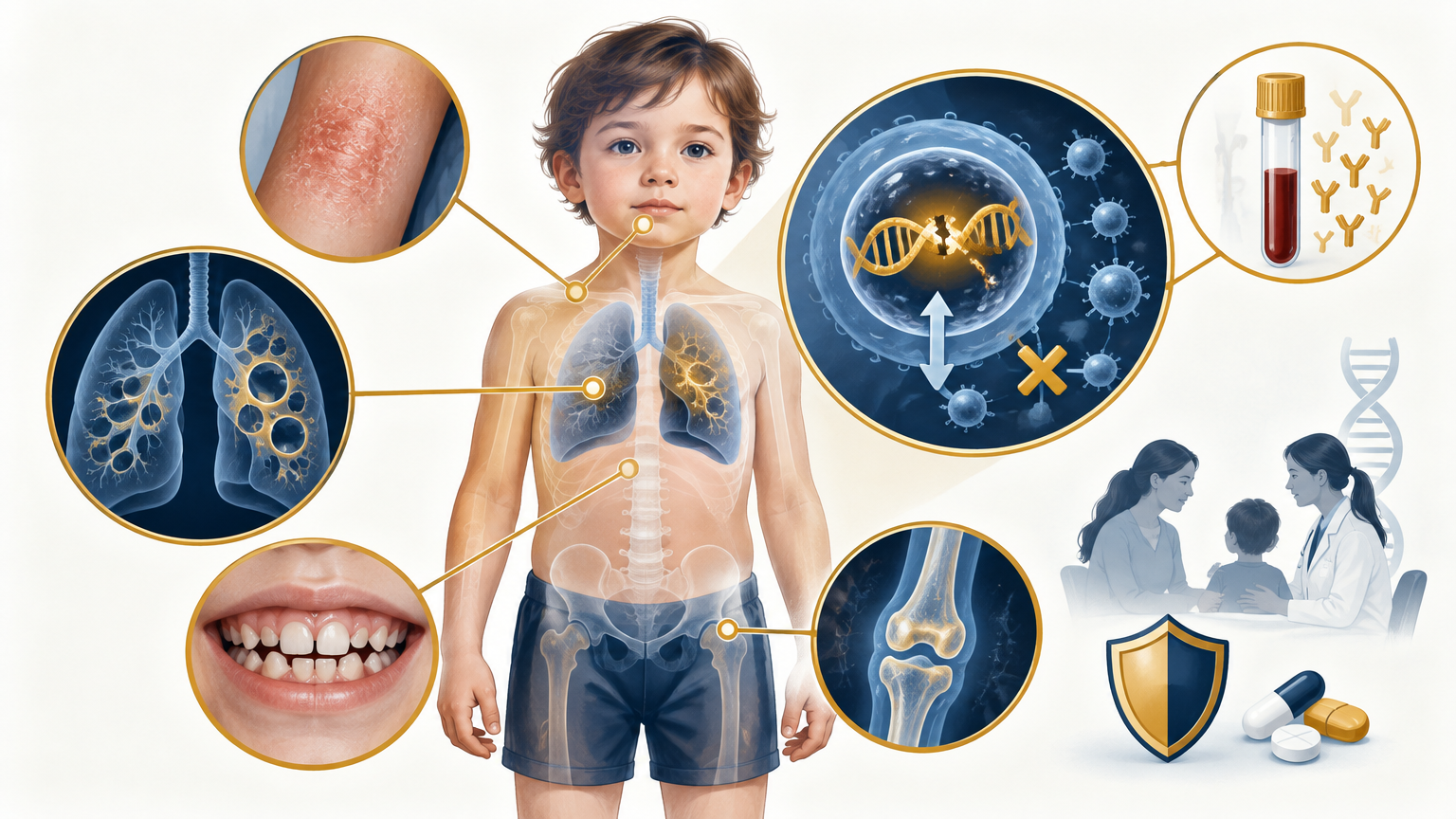 صورة توضيحية عن Autosomal Dominant Hyper IgE Syndrome | متلازمة فرط IgE السائدة — الجهاز المناعي | فارماستان