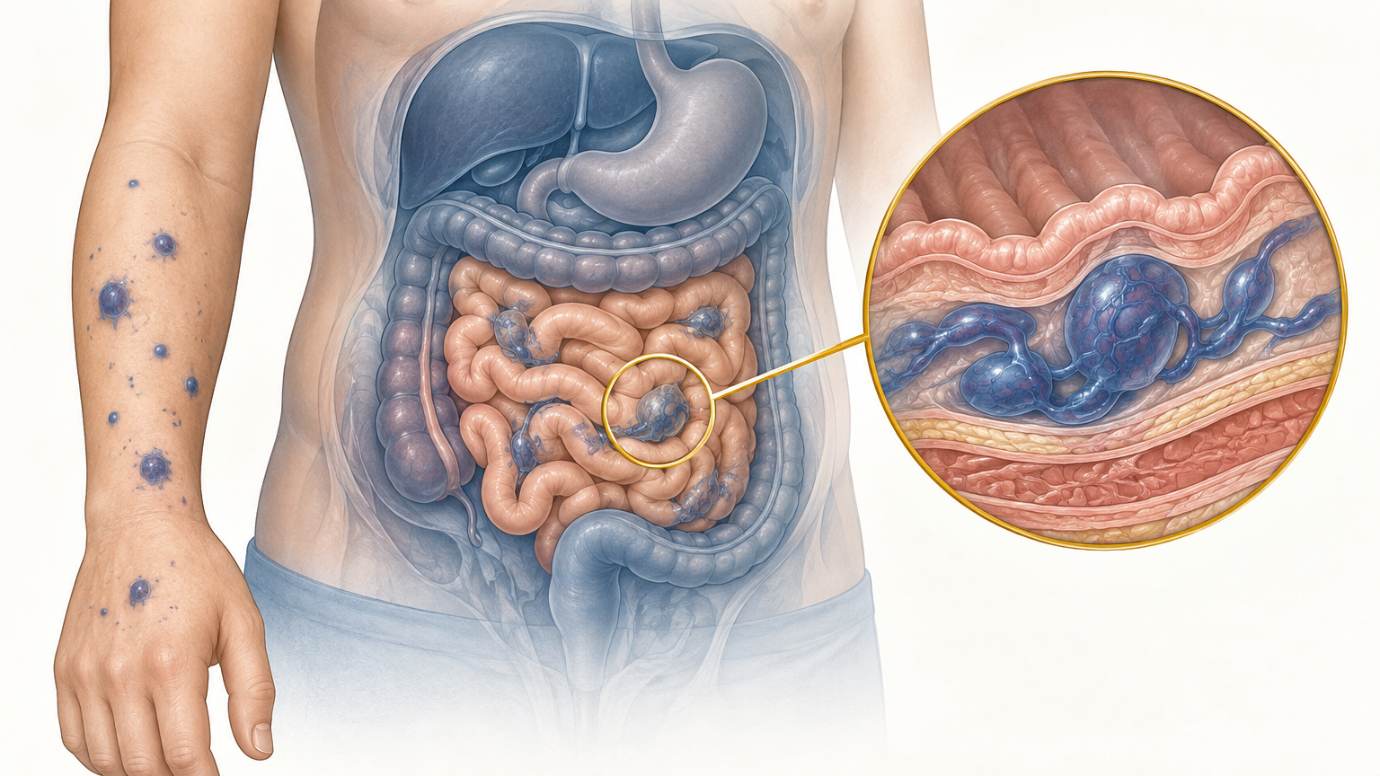 صورة توضيحية عن Blue Rubber Bleb Nevus Syndrome | متلازمة الوحمة الزرقاء المطاطية — الجلدية والتجميل | فارماستان