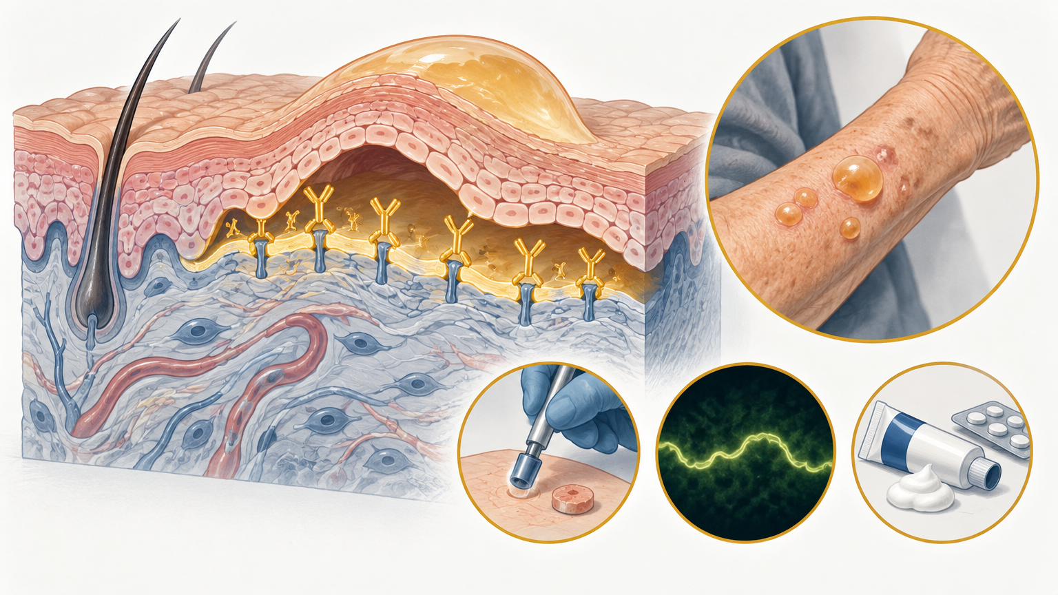 صورة توضيحية عن Bullous Pemphigoid | الفقاع الفقاعي — الجلدية والتجميل | فارماستان