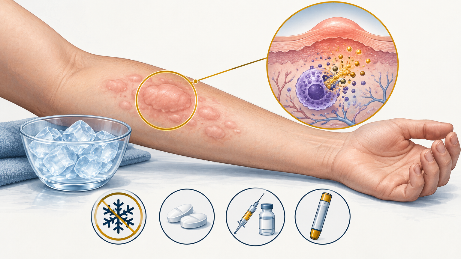 صورة توضيحية عن Cold Urticaria | الشرى الناتج عن البرد — الجلدية والتجميل | فارماستان