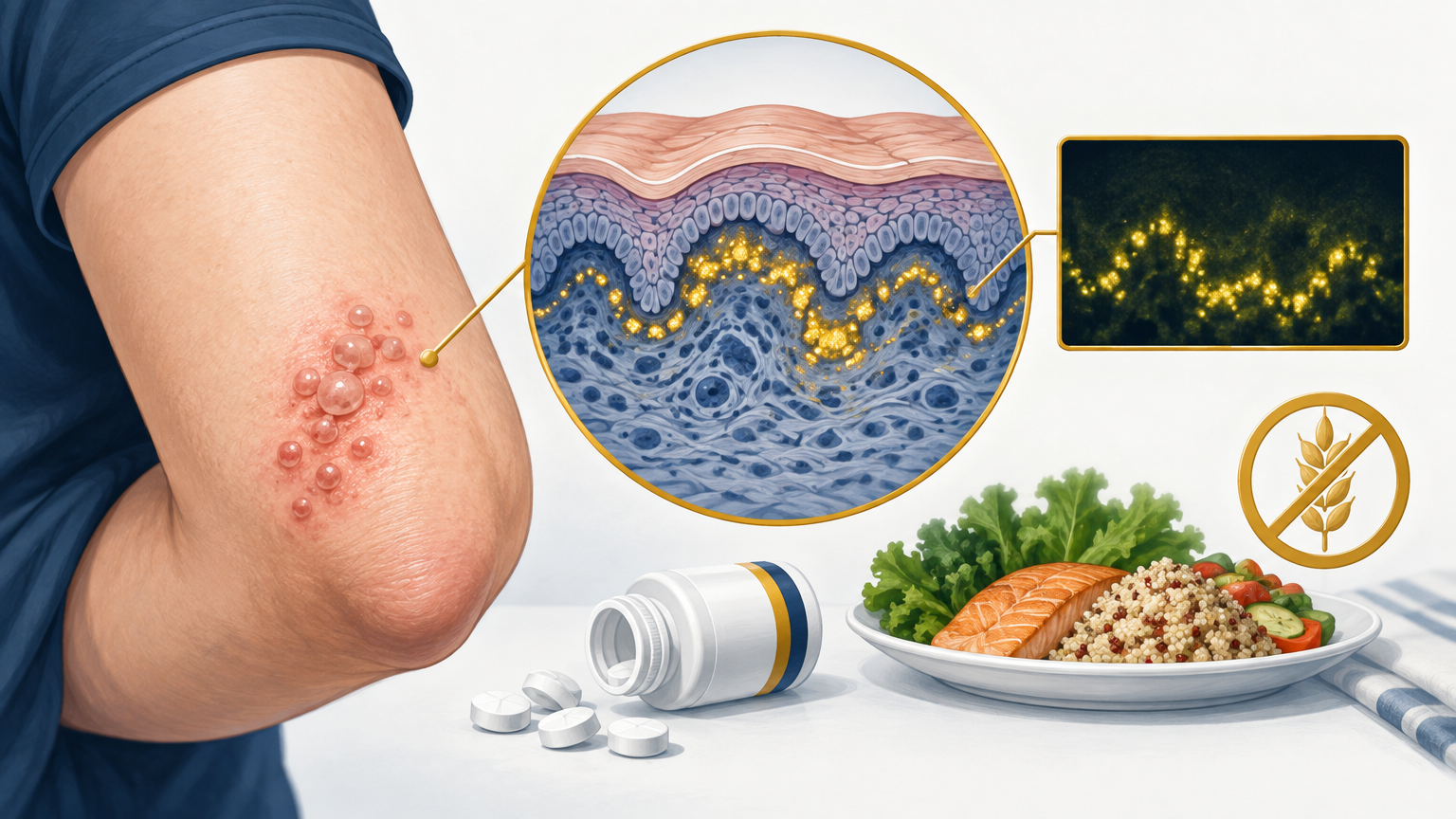 صورة توضيحية عن Dermatitis Herpetiformis | التهاب الجلد الهربسي الشكل — الجلدية والتجميل | فارماستان