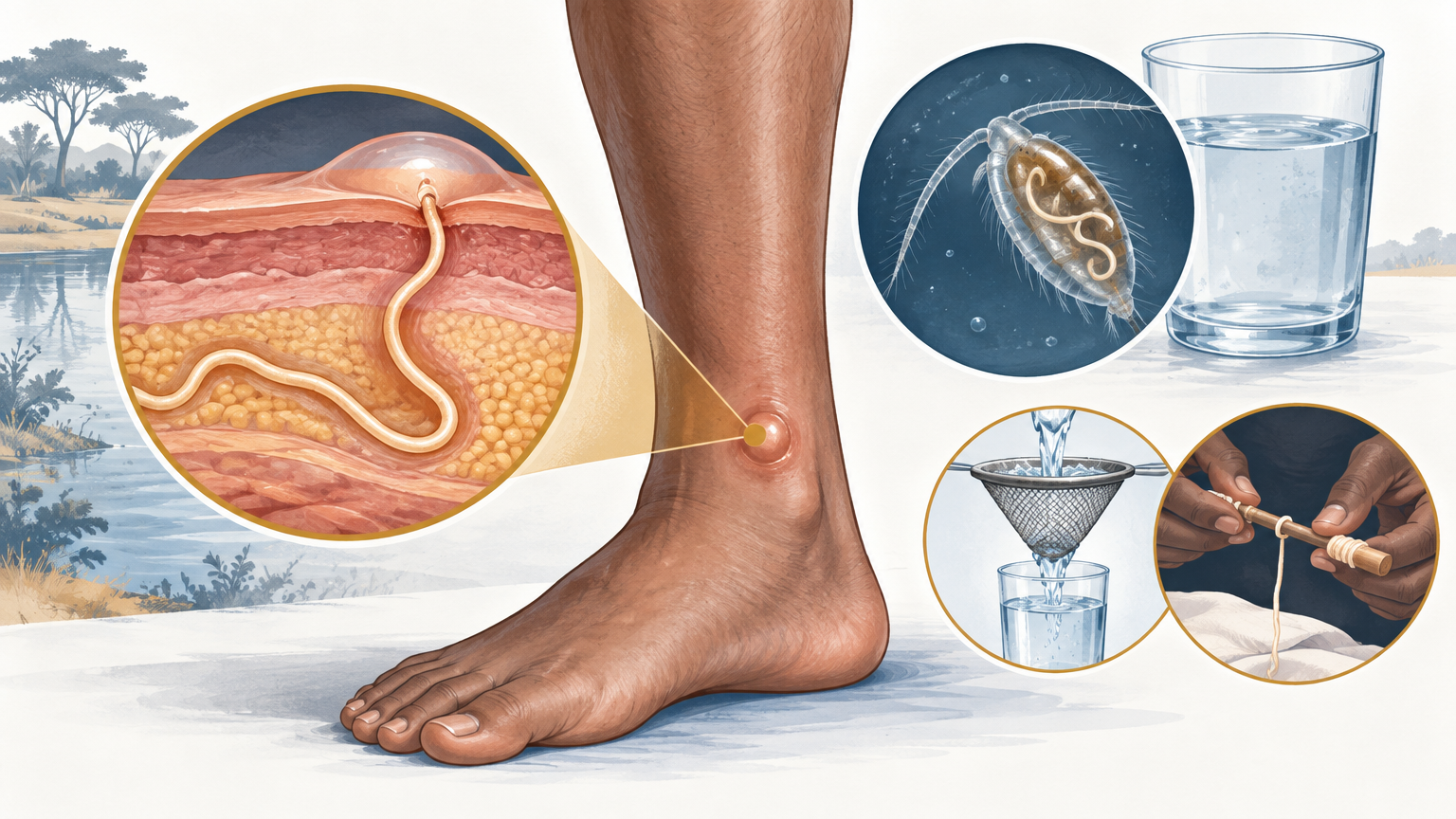 صورة توضيحية عن Dracunculiasis | داء التنينات — الأمراض المعدية | فارماستان