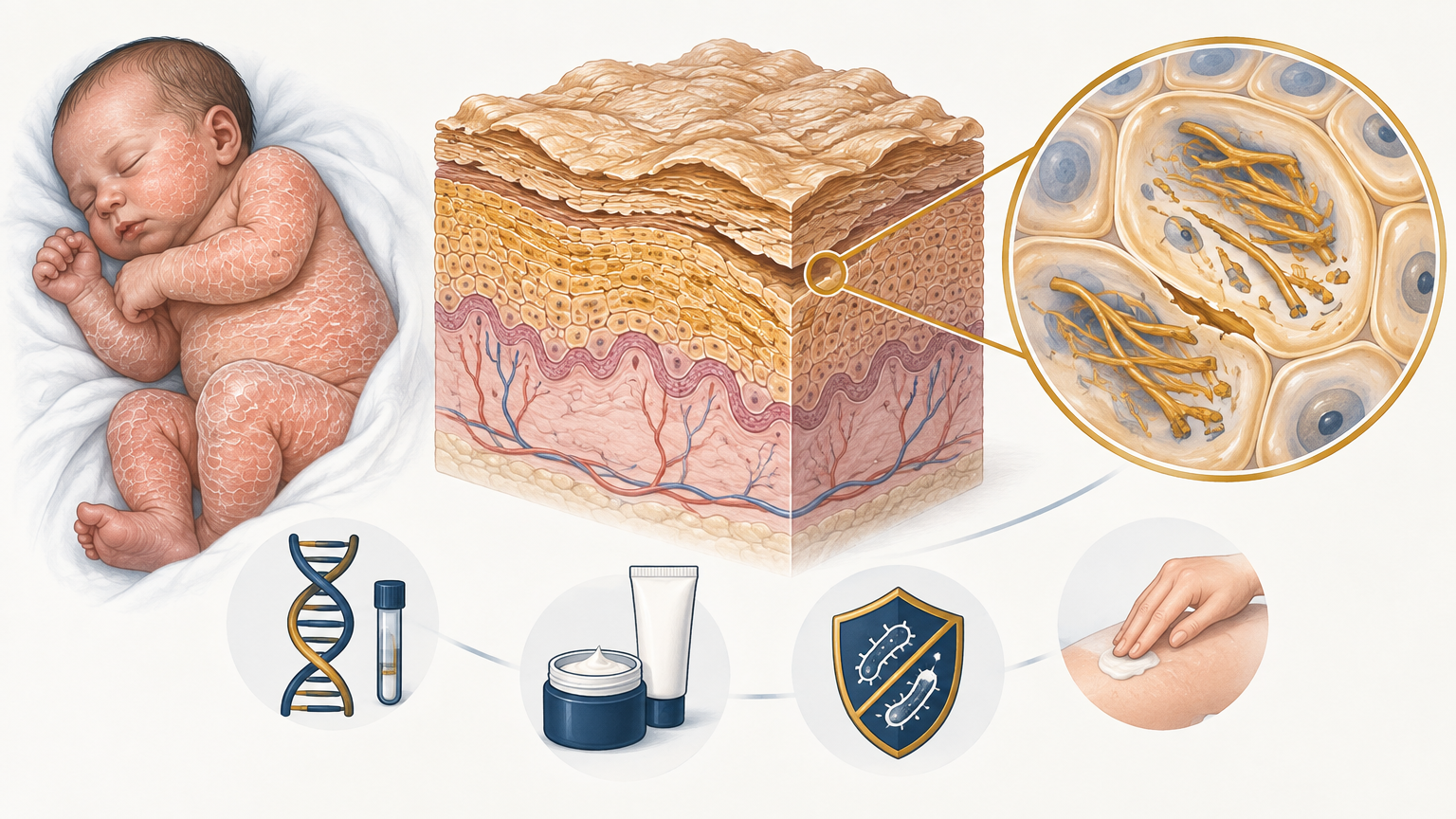صورة توضيحية عن Epidermolytic Ichthyosis | السماك الفقاعي الانحلالي — الجلدية والتجميل | فارماستان